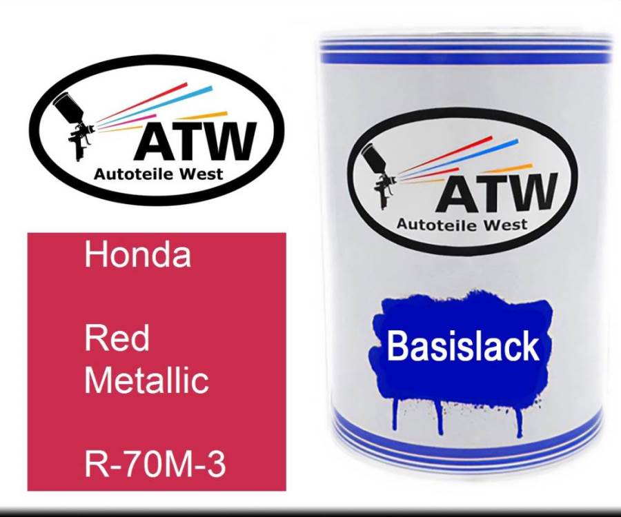 Honda, Red Metallic, R-70M-3: 500ml Lackdose, von ATW Autoteile West.